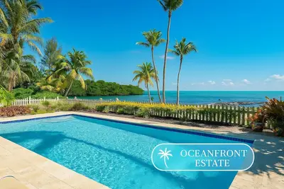 New - Oceanfront Estate - Private Beach - Heated Pool - Stunning