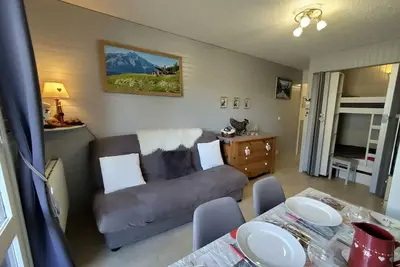 Image de Studio cabine 2/3 pers avec grande terrasse et vue montagne à Aussois