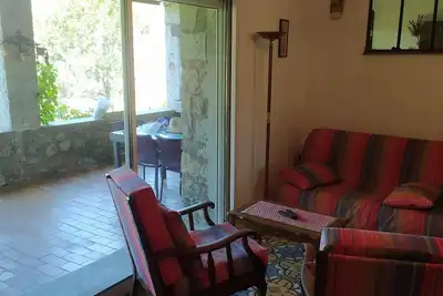 Image de vue panoramique dans l'un des \"Plus beaux villages de France\" Ă Balazuc.