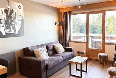 Image de À 10m des pistes de ski, 1er étage, vue montagne, balcon, télévision, 47m², Avoriaz