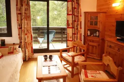 Image de À 100m des pistes de ski, 5ème étage, vue forêt, balcon, télévision, 43m², Les Orres