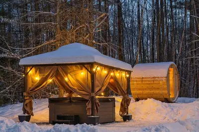 Image de Stratton A-Frame: Hot Tub Sauna Ev Boot Warmers 1 Gbps Manchester Okemo Mt Snow