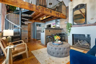 Image de Ebony & Ivory | Lofted Charm with Fireplace!