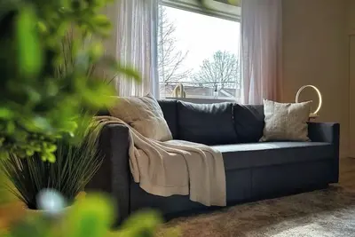 King Bed • Private Patio & Parking • Central Stay