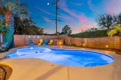 Poolside Oasis Retreat with Heated Pool Included • Fire Pit • Yard