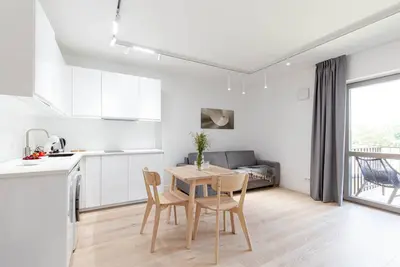 Image de New 2025 Pervalka Neringa Flat White Dunes: Ac, Heating, Private Balcony