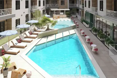 Image de 2br Suite w/ Private Balcony | South Lamar Stay | Rooftop, Pool, Bar | The Code