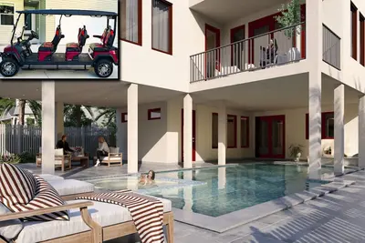 Image de Saltwater spa & pool, Beach@3min walk, Golf cart, Elevator