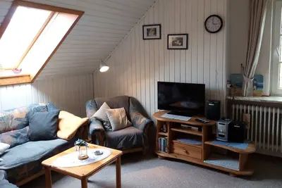 Image de « Fewo Morgensünn » avec terrasse commune, jardin et Wi-Fi