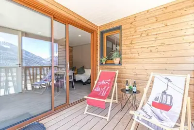 Image de Chalet, Rez-de-chaussée, vue montagne, sauna, hammam, terrasse, parking, 32m², Aussois