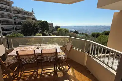 Image de Le Cocon, studio classé 3 étoiles, vue mer, piscine - Nice Corniche Fleurie