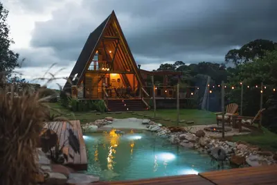 Image de Exclusive A-Frame chalet with private pool.