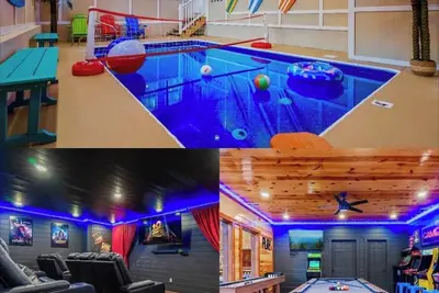 Image de Amazing Luxury New 6 Bedroom Cabin-Pool-Arcades-Gazebo