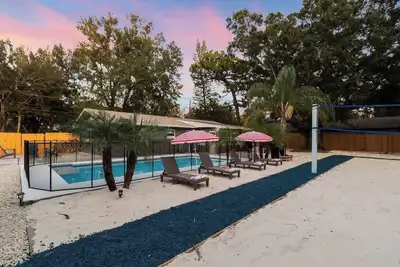 Urban Escape: Artificial Beach W/Volleyball Pit