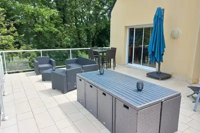 Image de Villa avec de beaux volumes, jardin, au calme et plage/Gr34  accessible à pied