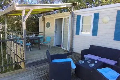 Image de Mobil home confortable avec terrasse pour 6 personnes