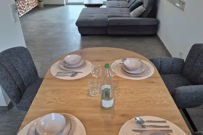 Image de Bright first floor vacation apartment with terrace & garden - 77 m² with 2 double rooms