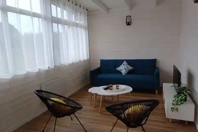 Image de Chalet « Bord de Mer à Ode Vras » avec terrasse privée, jardin et Wi-Fi