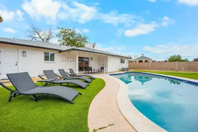 Charming Stay | Fireplace, Private Pool & Backyard