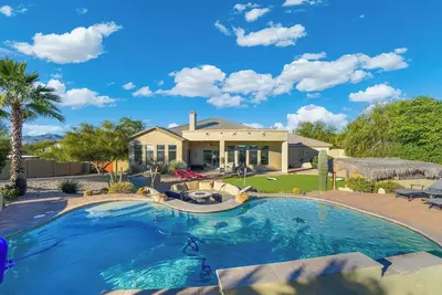 Desert Villa with Pool | Mountain Views, Games & Outdoor Grill