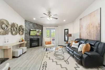 Central to everything! 2 bed w/pool and fireplace