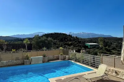 Image de Aegean View Villa, 2-min Drive to Almyrida Beach with Private Pool and Views