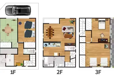Image de 天下茶屋站步行2分鐘/大阪关西机场、难波、心斋桥、梅田 Usj/新装4卧8床可住13名/免费停车