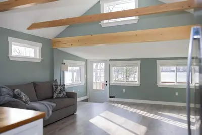 Modern Hermon Pond Retreat: 25ft to Shore, 15m to Bangor, Ice Fishing!