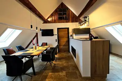 Image de Vogtlandstadl – Chalet Vogtland avec vue sur lac et montagnes, moderne et confortable