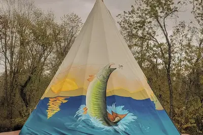Image de The Reel Deal Teepee at The Edge—Unique Riverfront Glamping in Salt Lick, Ky