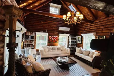 Luxury Log Villa with Endless Pool, Hot Tub & Expansive Grounds