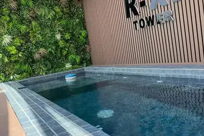 Modern apartment in a tower with an elevator