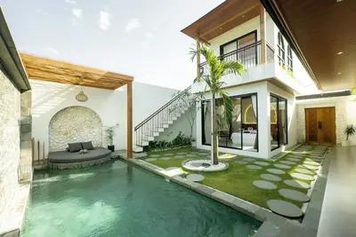 Luxury Rice-Terrace Villa - Private Pool, Workspace & Sunset View
