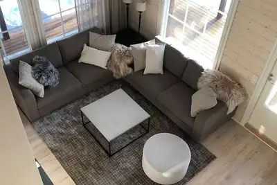 Image de Cozy modern ski and snow escape with sauna