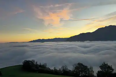 Image de Panorama chalet above the sea of fog with a view over the Rhine Valley