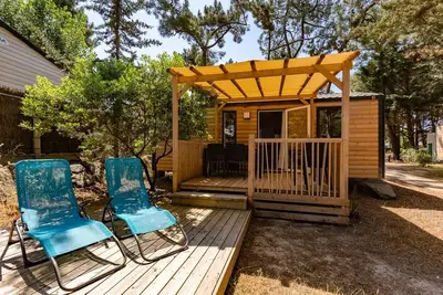 Image de Mh Modulo Duo Bois 2 chambres 29 m² quartier piéton - terrasse bois couverte et solarium 6 personnes