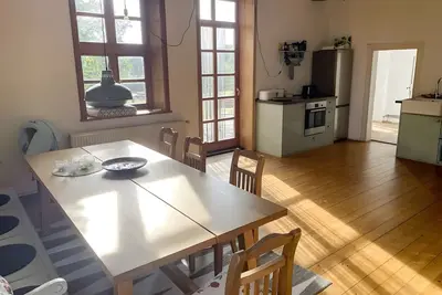 Image de Appartement 'Alter Weserhof Forst' avec jardin privé et balcon