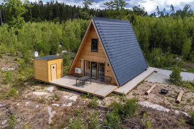 Image de Chalet confortable en forme de A entouré d'un panorama magique