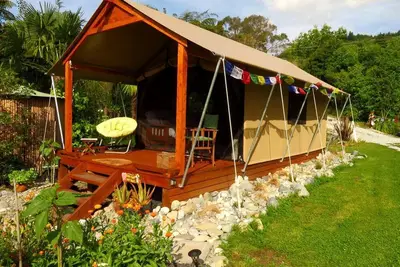 Image de Glamping Tent on Permaculture Farm near Pohara Beach in Golden Bay, South Island