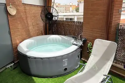 Modern duplex penthouse with jacuzzi, large terrace, private parking. Central