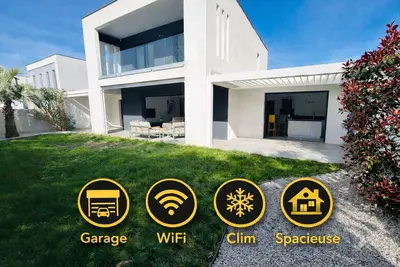 villa moderne spacieuse calme- double garage