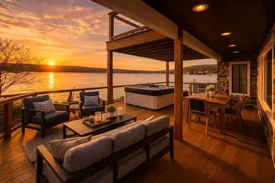 Image de Lakefront Sunset Views w/ Dock, Hot Tub & Firepit Near Watkins Glen