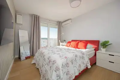 Image de Grójecka 186 Warsaw | Bright Apartment with a Balcony Offering a Panoramic View of the City