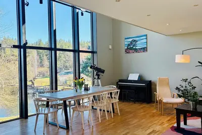 Image de Waterfront villa with private dock & wood-fired sauna in nature reserve