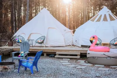 Image de Kettles Corner Yurt with llamas, fluffy cows, and snuggly sheep