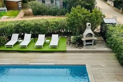 Image de Villa 6 pers · Piscine chauffée - Toit-terrasse - 10 min de la plage