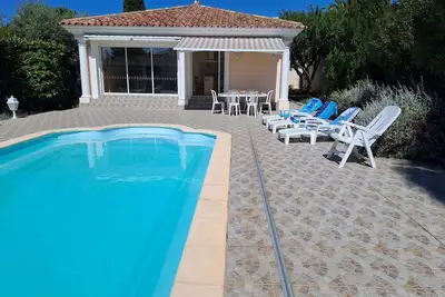 Image de Maison 3 chambres avec piscine et à 5 min à pied de la plage