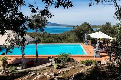 Luxury villa with beachfront pool