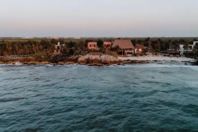 Beachfront Hacienda in Tulum Beach for 24 guests