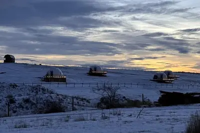 Image de Cozy Geodesic Glamping Dome on a Canadian Ranch with Horses, Perfect for a Weekend of Wellness